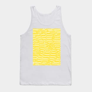 Spots and Stripes 2 - Lemon Yellow and White Tank Top